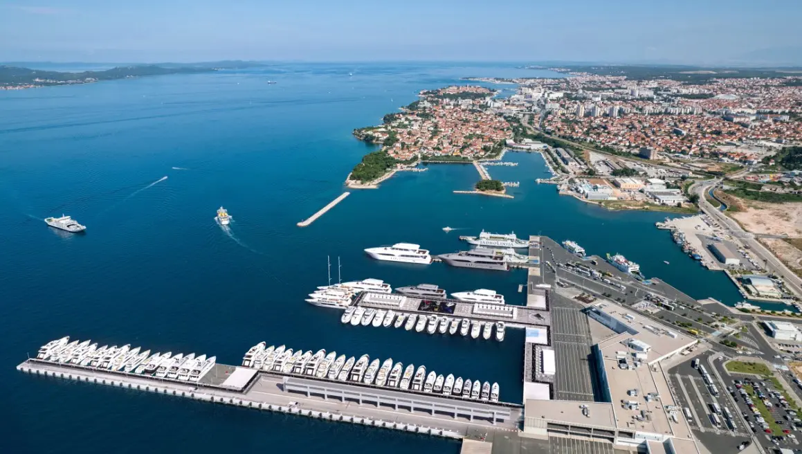 Yachts filling the marina