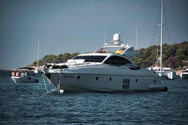 Motor yacht at sea