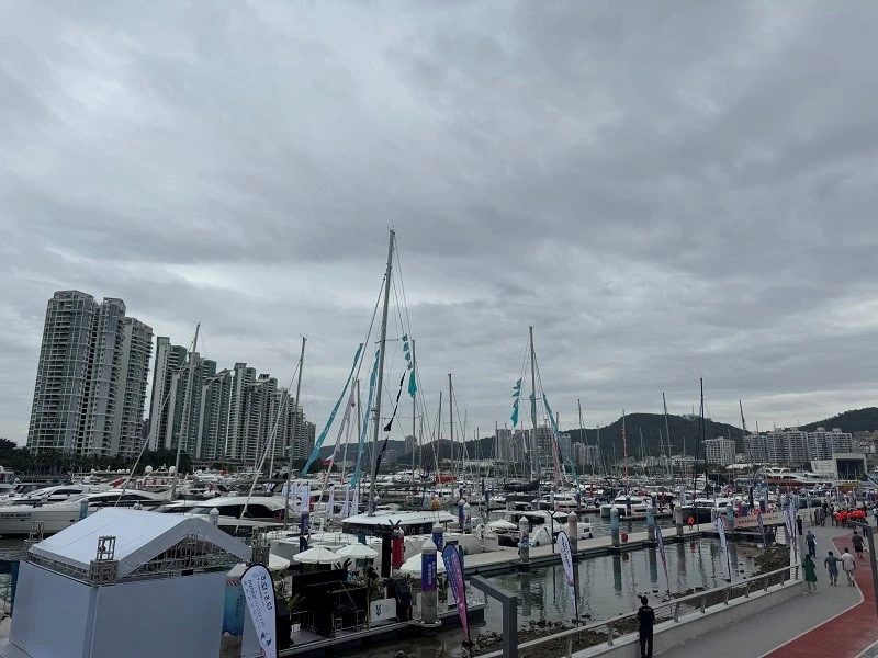 2024 Sanya International Boat Show harbour full of exhibiting yachts