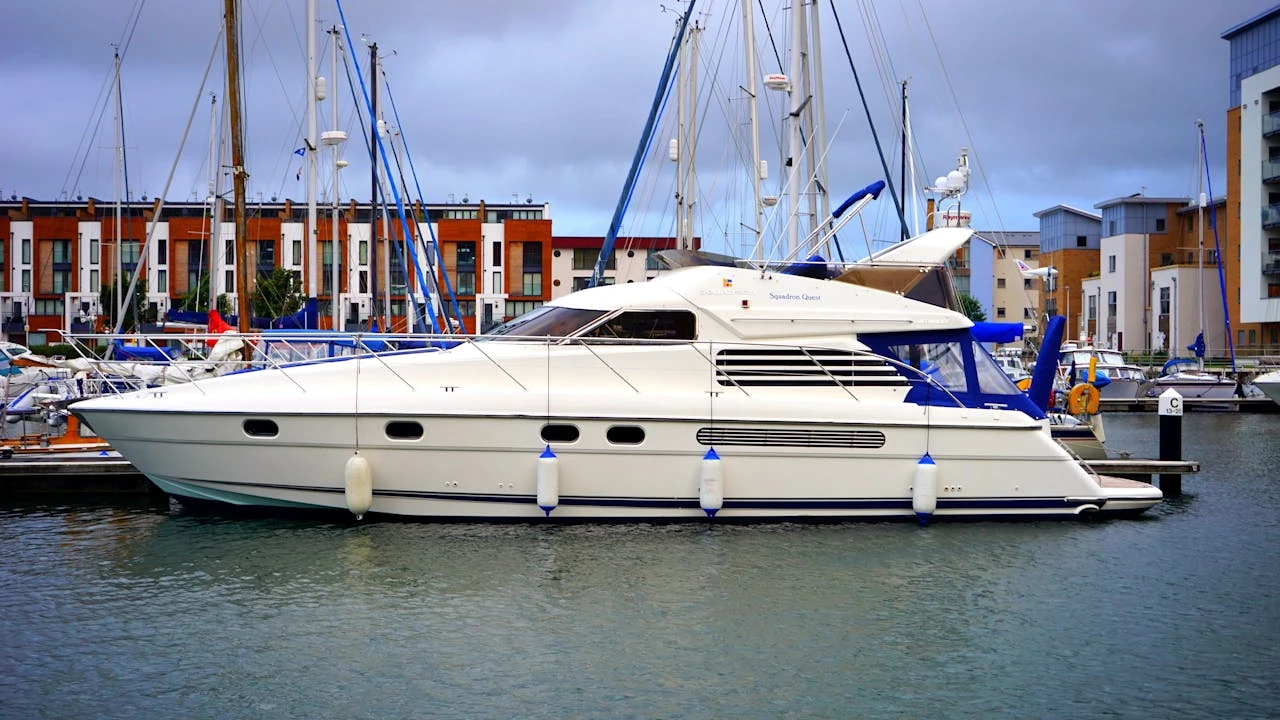 Used yachts for sale docked at marina