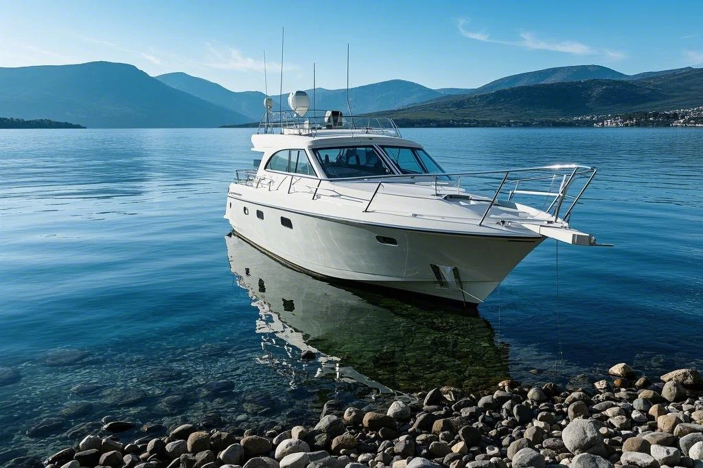 Yachts moored at the pier