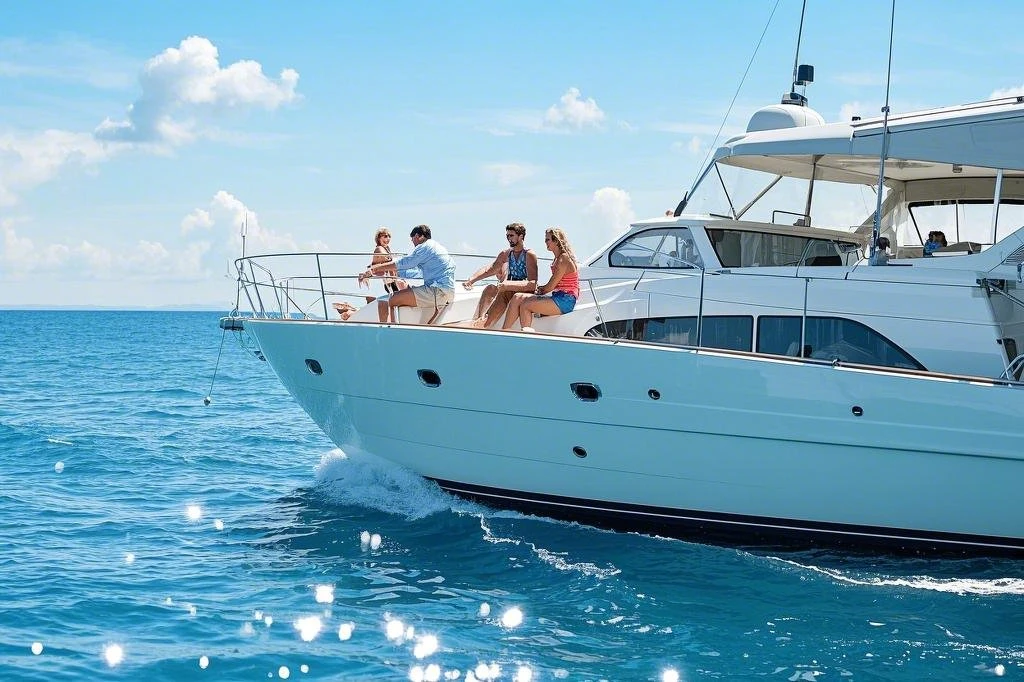 Yacht sailing on the sea