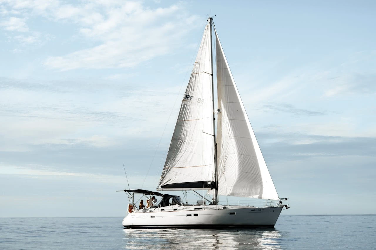 Sailboat sailing at sea