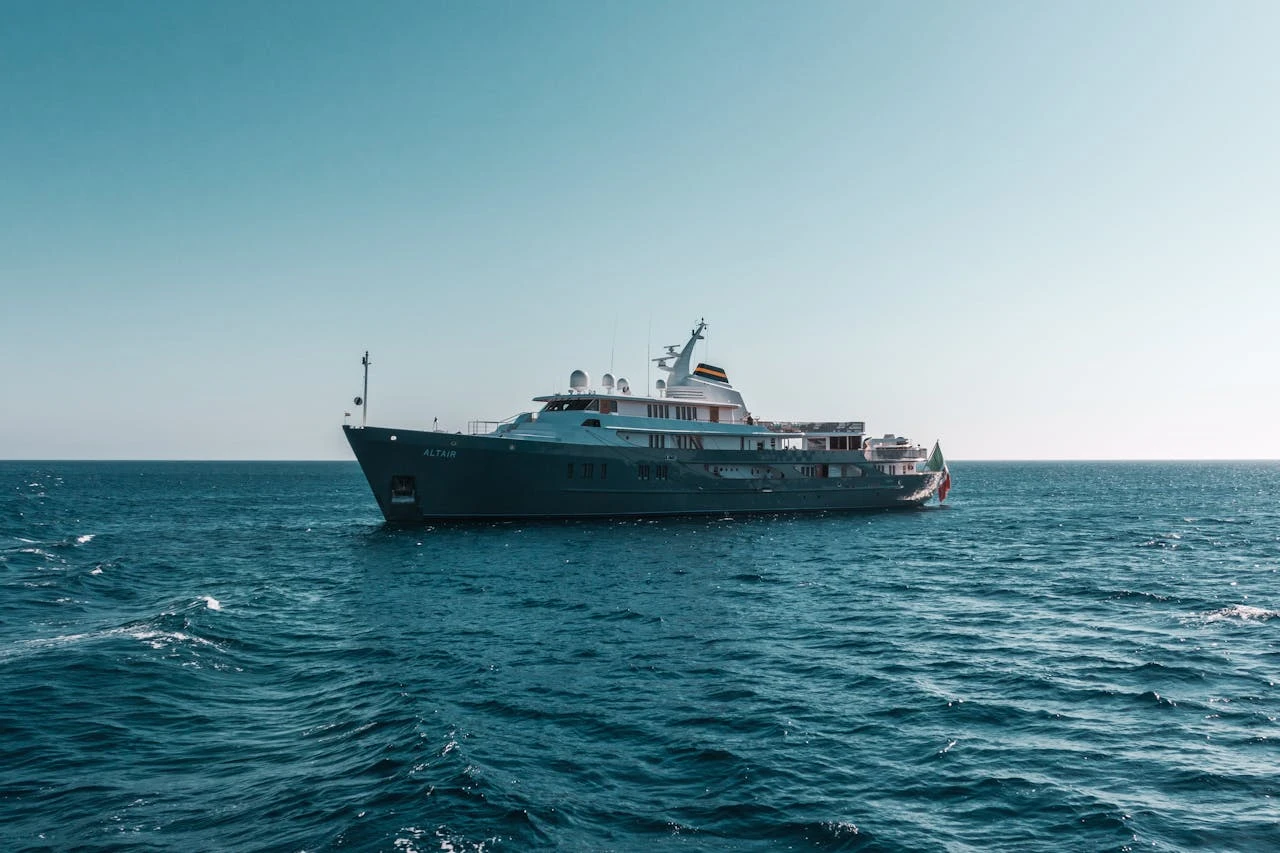 Yachts sail on the seas