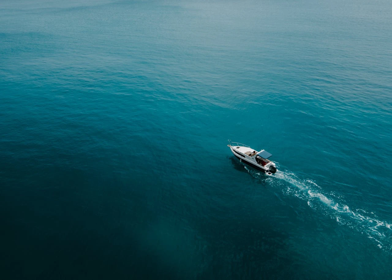 Yacht sailing on the sea