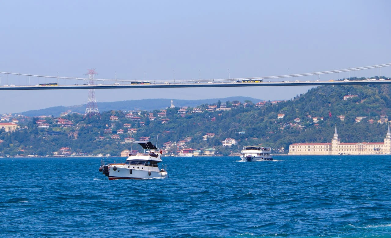 Yacht sailing at sea