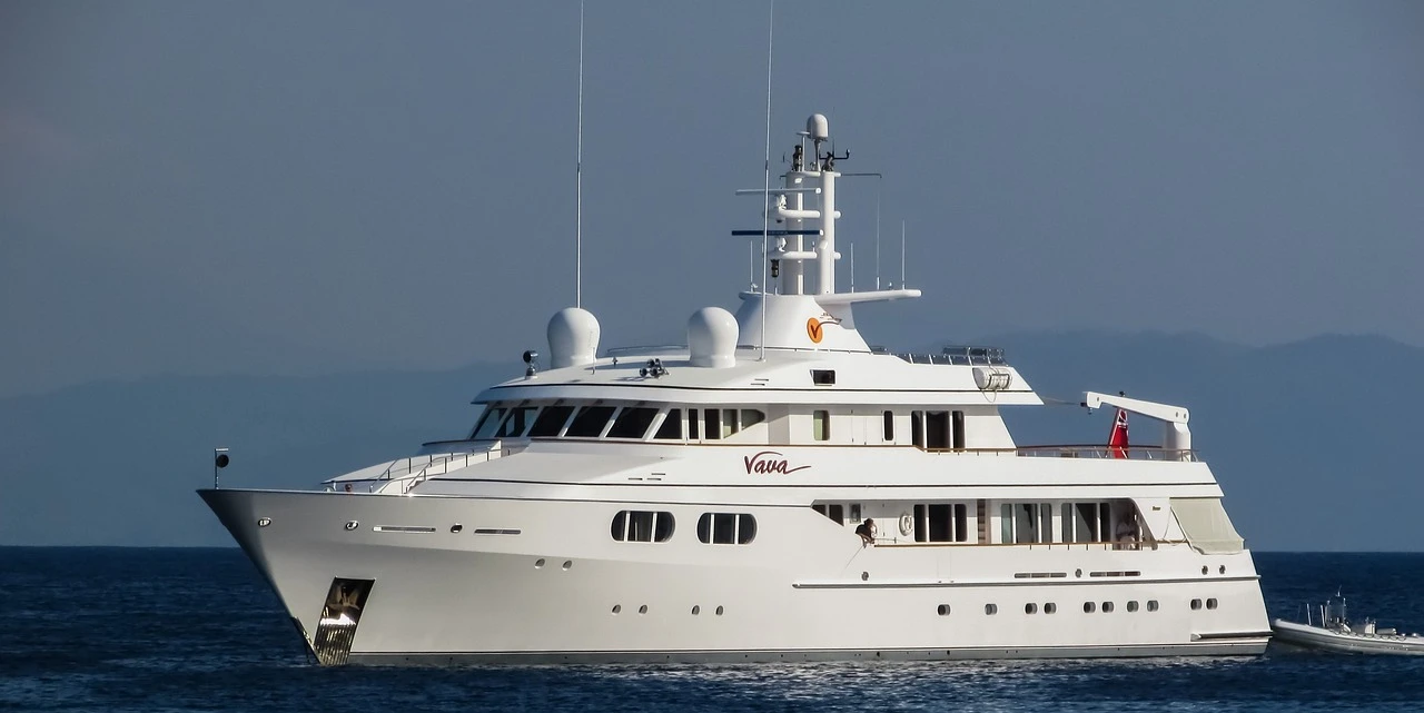 Yacht sailing at sea