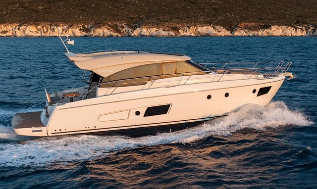 Yacht sailing on the sea