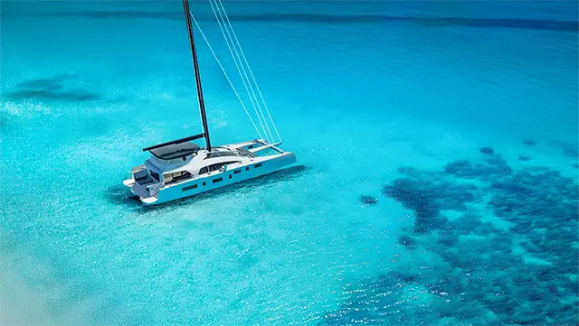 Catamaran on the water