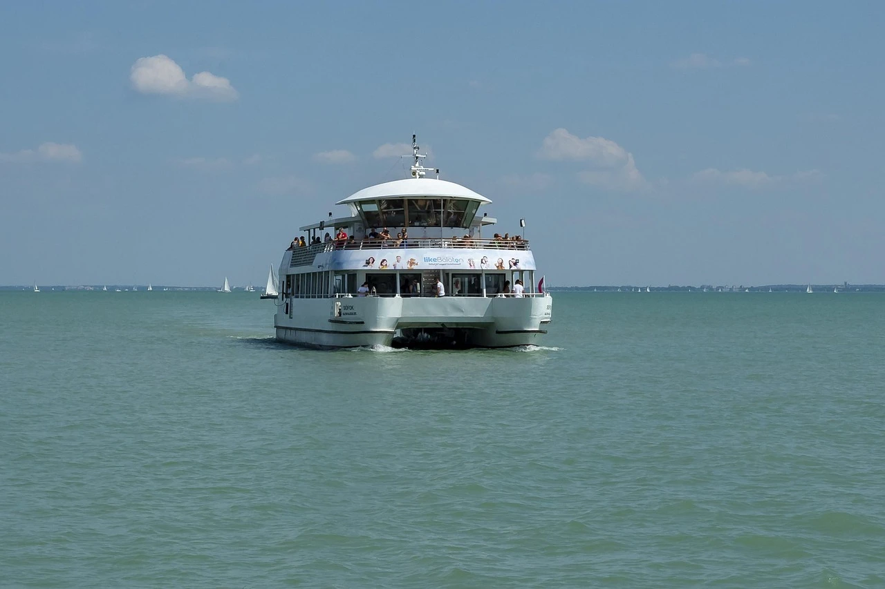 Catamaran on the water