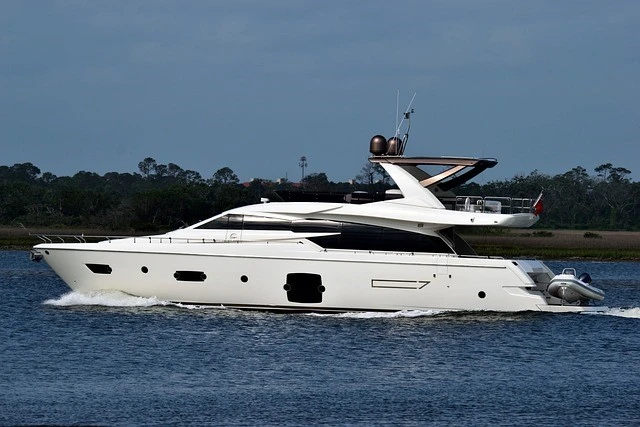 Luxury yacht on the water