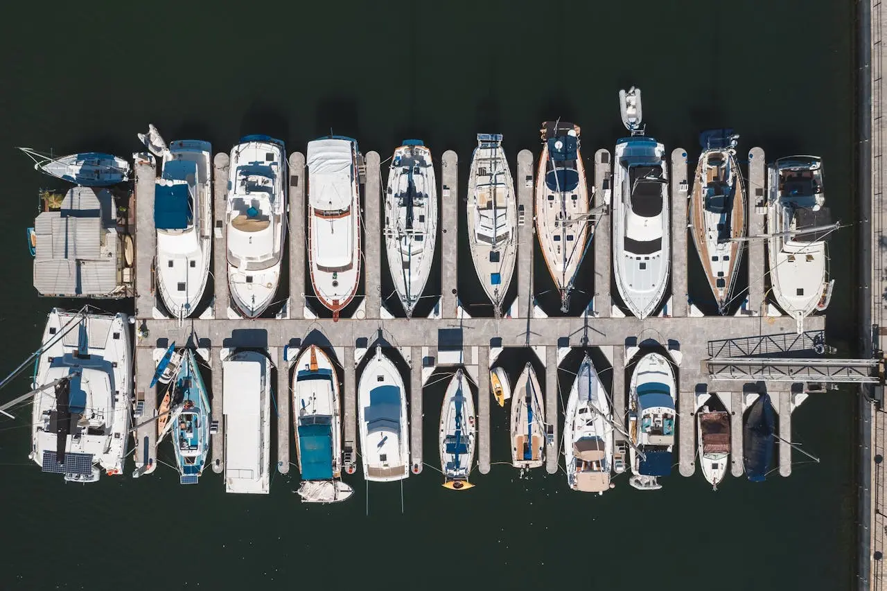 The yacht is docked