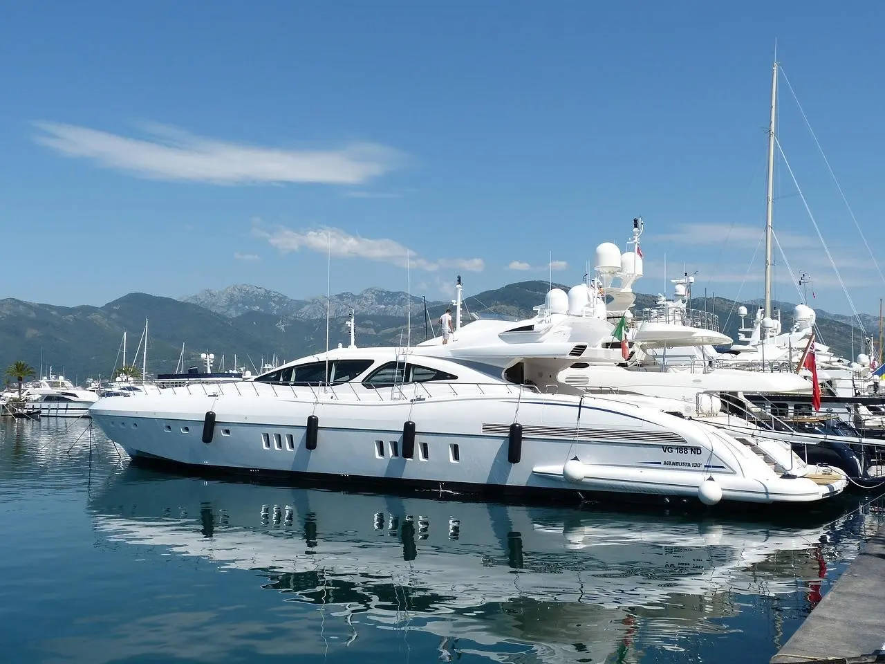 The yacht is docked