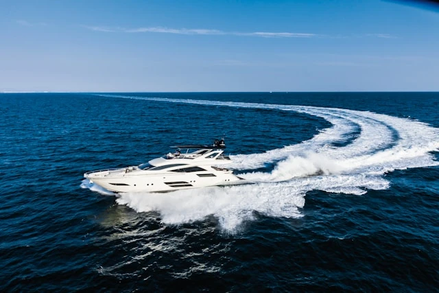 Yachts travelling on the sea