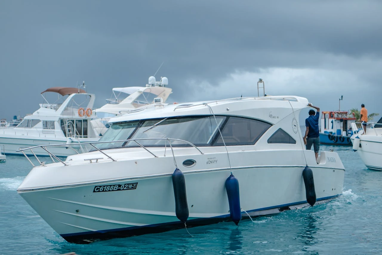 Yacht travelling on the sea