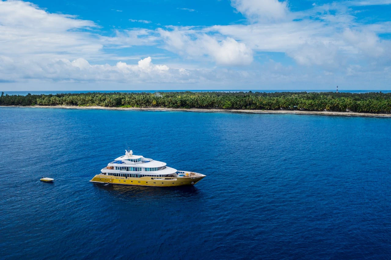 Yacht sailing at sea