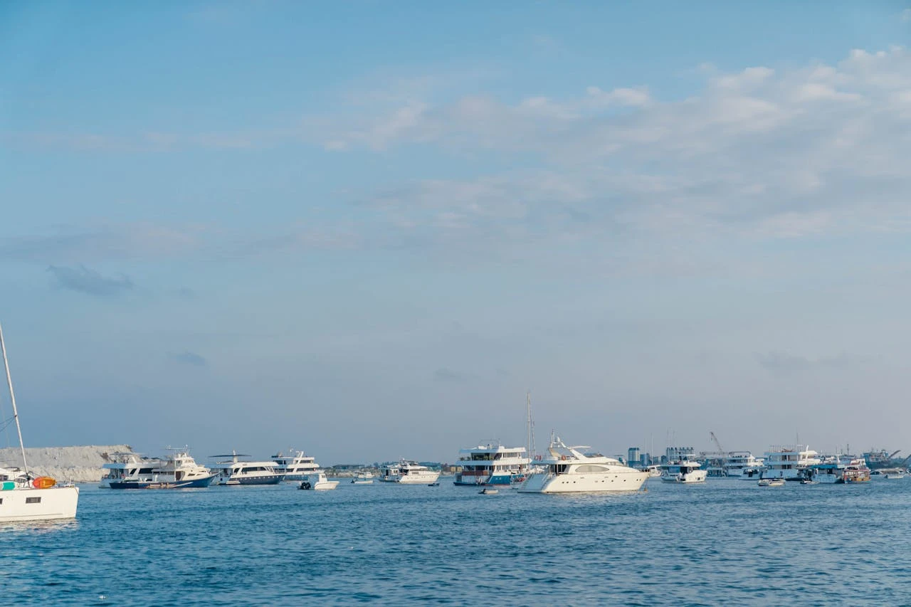 Yacht travelling on the sea