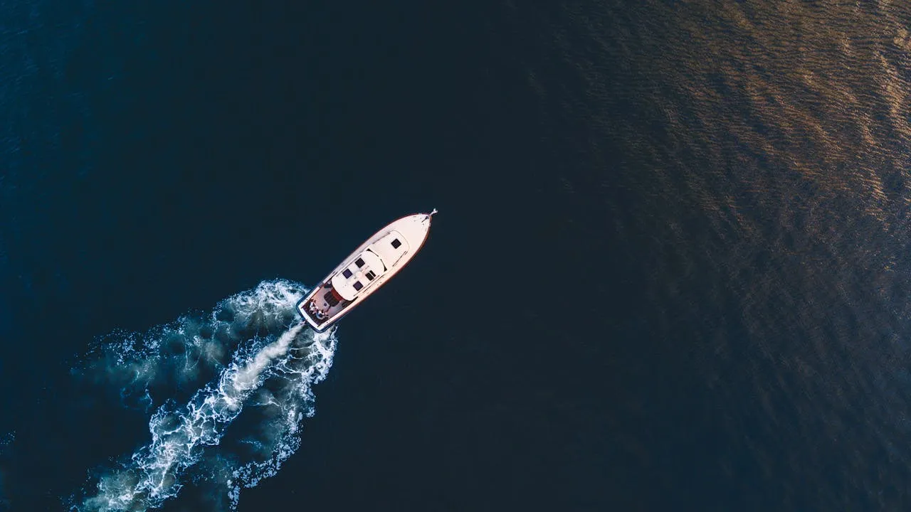 Yacht travelling on the sea